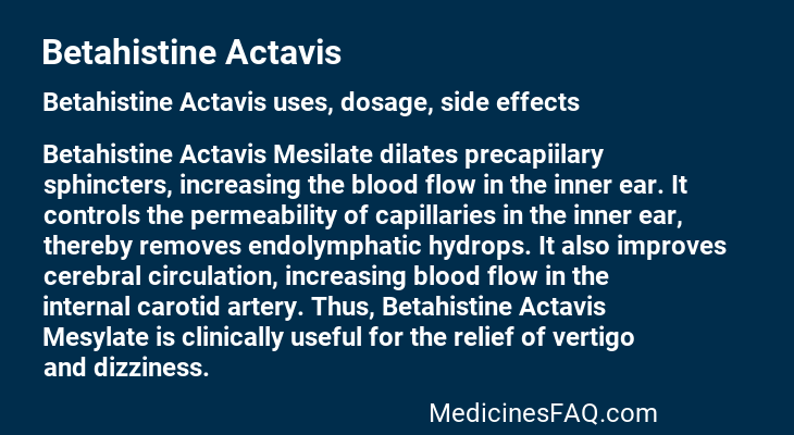 Betahistine Actavis