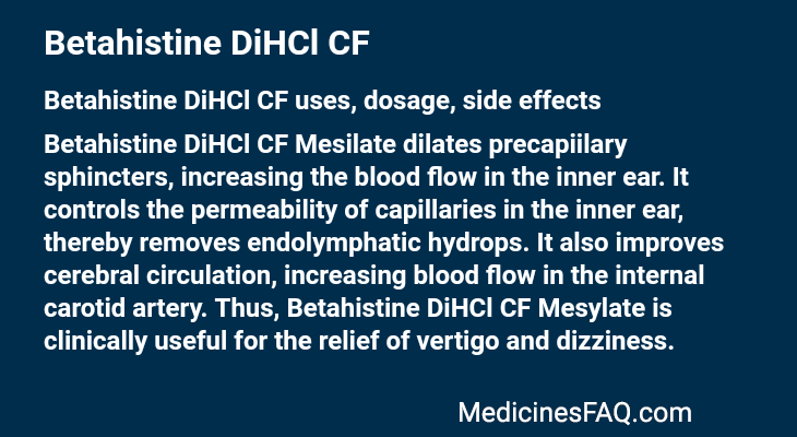 Betahistine DiHCl CF