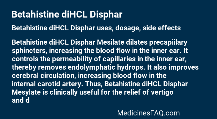 Betahistine diHCL Disphar