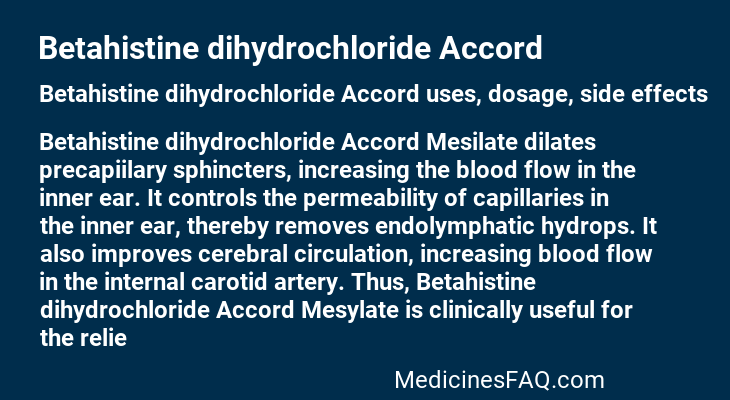 Betahistine dihydrochloride Accord