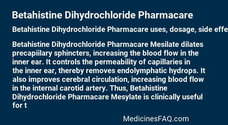 Betahistine Dihydrochloride Pharmacare