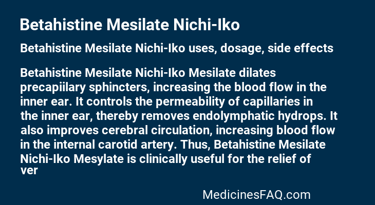 Betahistine Mesilate Nichi-Iko