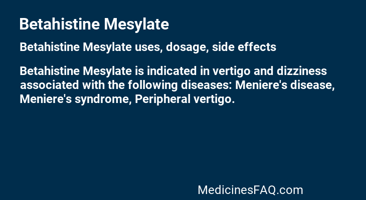 Betahistine Mesylate