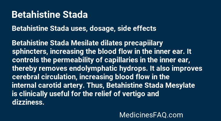 Betahistine Stada