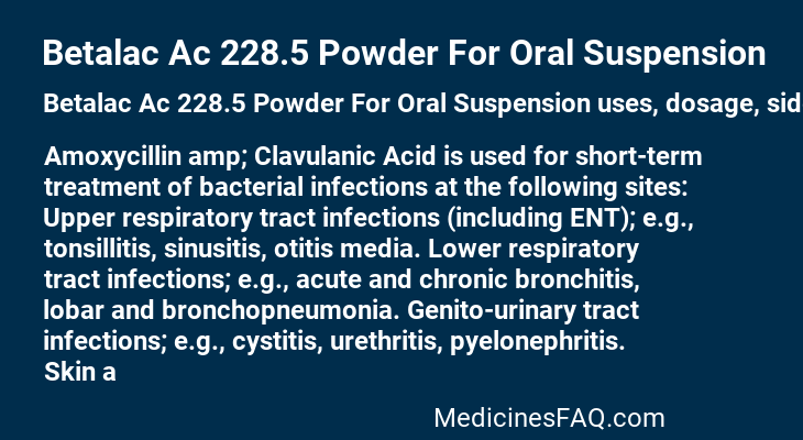 Betalac Ac 228.5 Powder For Oral Suspension
