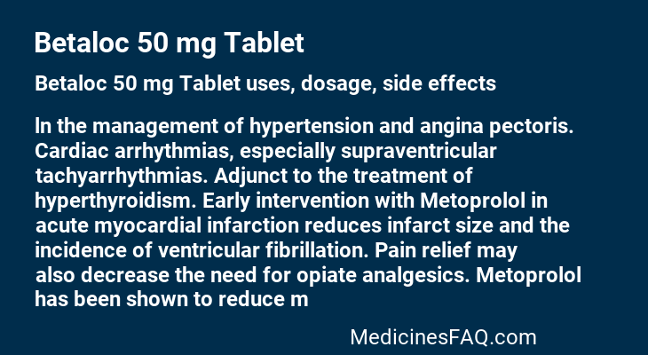 Betaloc 50 mg Tablet