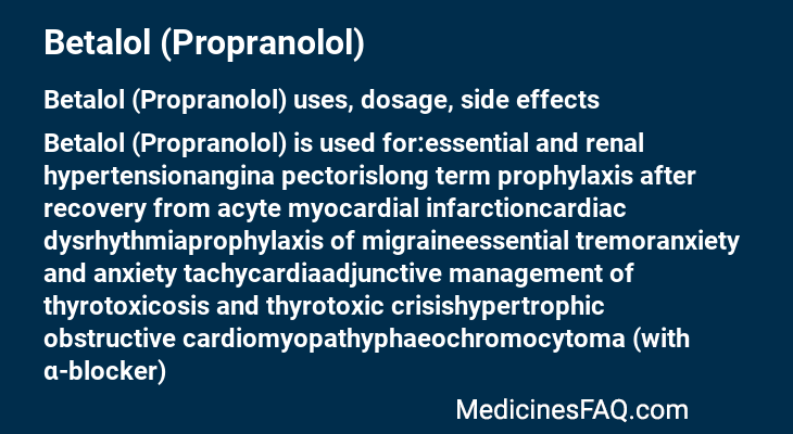 Betalol (Propranolol)