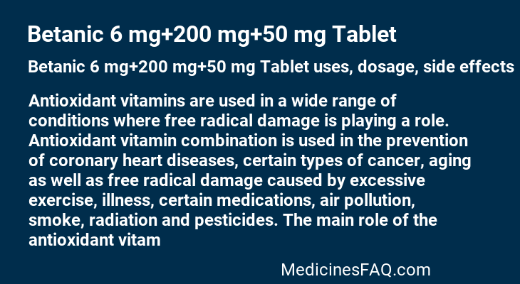 Betanic 6 mg+200 mg+50 mg Tablet