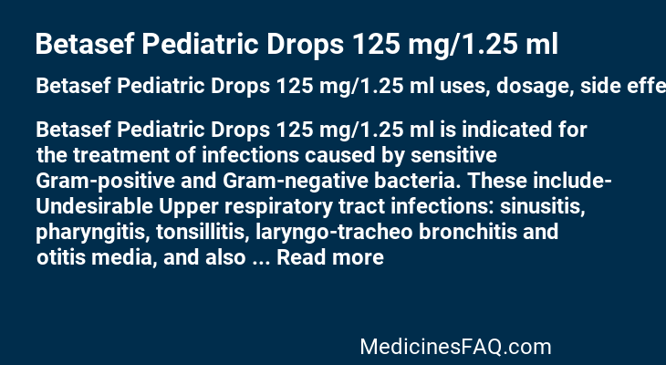 Betasef Pediatric Drops 125 mg/1.25 ml