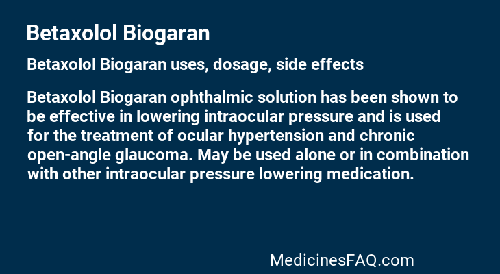 Betaxolol Biogaran