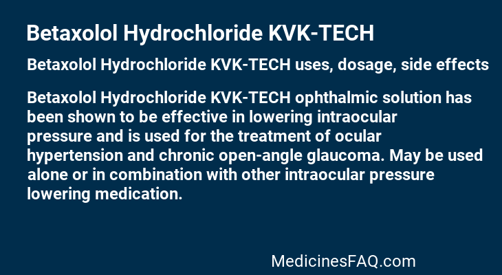 Betaxolol Hydrochloride KVK-TECH