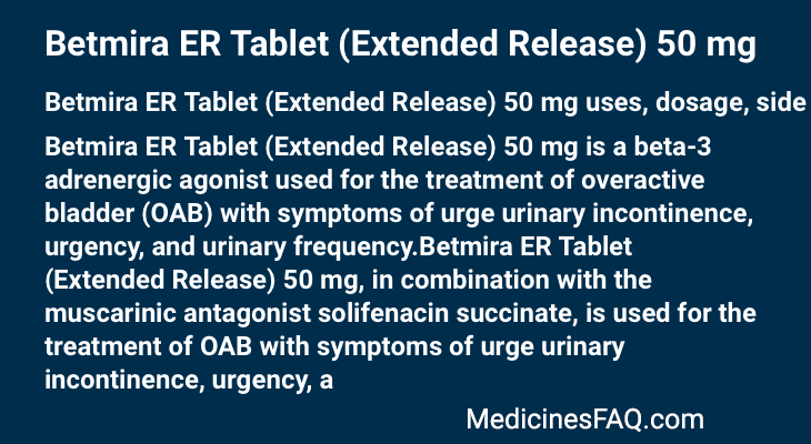 Betmira ER Tablet (Extended Release) 50 mg