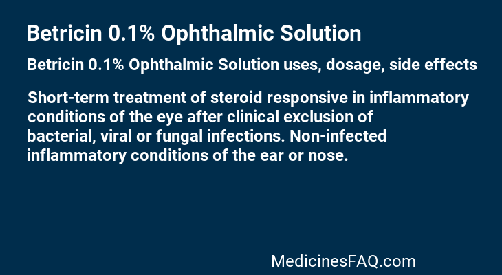 Betricin 0.1% Ophthalmic Solution