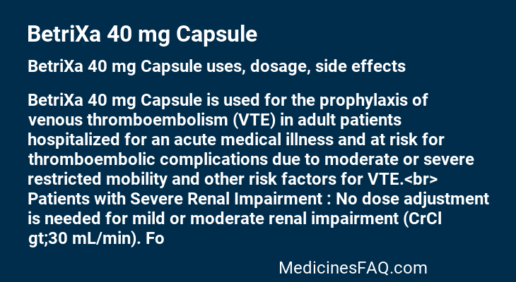 BetriXa 40 mg Capsule