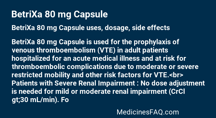 BetriXa 80 mg Capsule