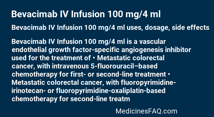 Bevacimab IV Infusion 100 mg/4 ml