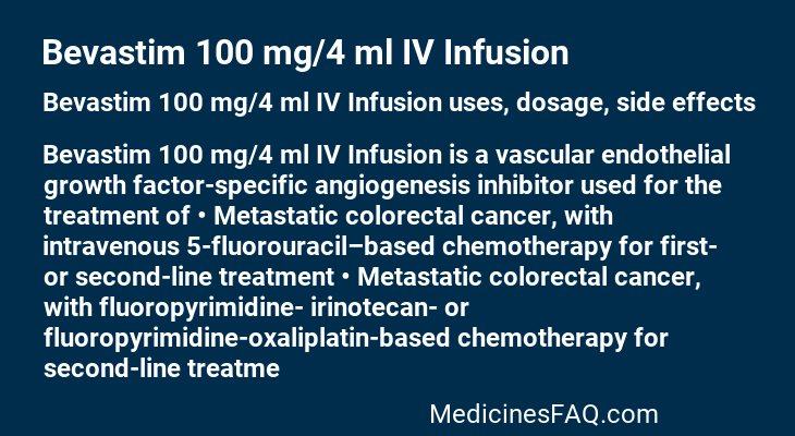 Bevastim 100 mg/4 ml IV Infusion