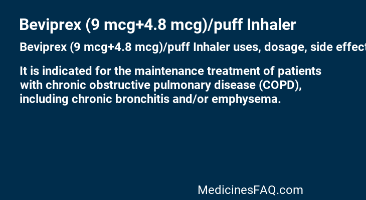 Beviprex (9 mcg+4.8 mcg)/puff Inhaler