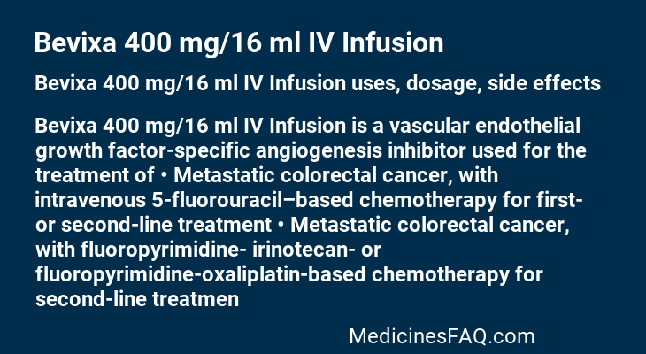 Bevixa 400 mg/16 ml IV Infusion