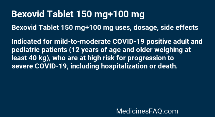 Bexovid Tablet 150 mg+100 mg