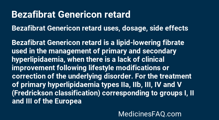 Bezafibrat Genericon retard