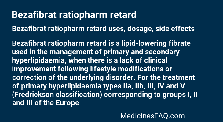 Bezafibrat ratiopharm retard