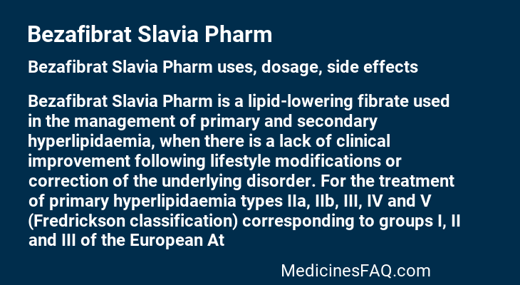 Bezafibrat Slavia Pharm