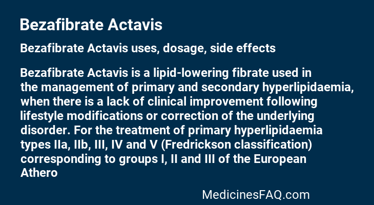 Bezafibrate Actavis