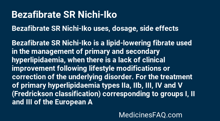 Bezafibrate SR Nichi-Iko