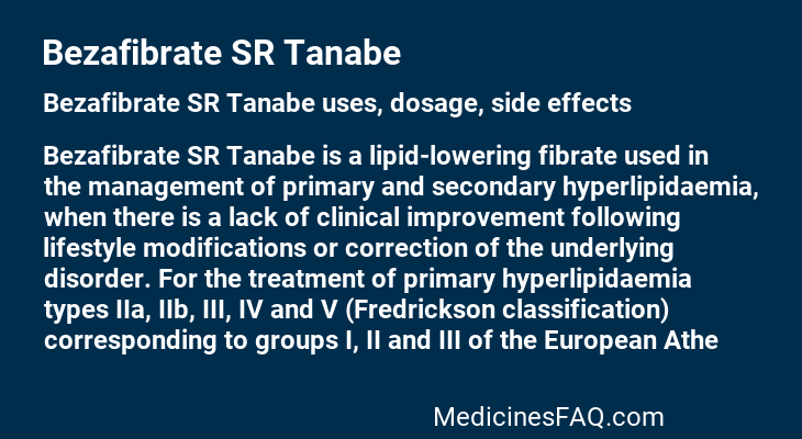 Bezafibrate SR Tanabe