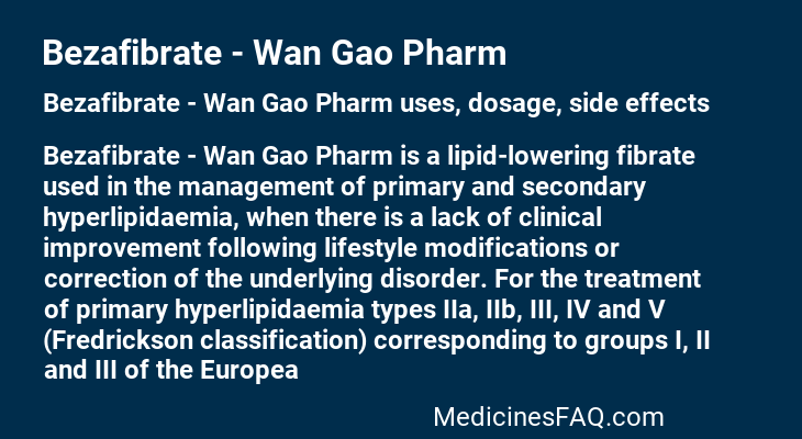 Bezafibrate - Wan Gao Pharm