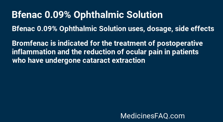 Bfenac 0.09% Ophthalmic Solution