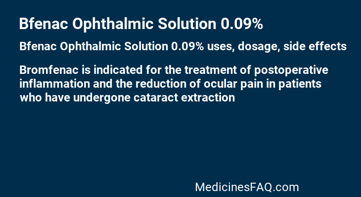 Bfenac Ophthalmic Solution 0.09%