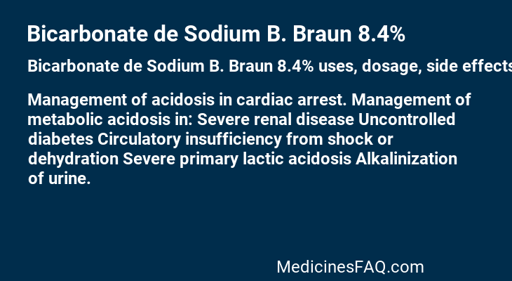 Bicarbonate de Sodium B. Braun 8.4%