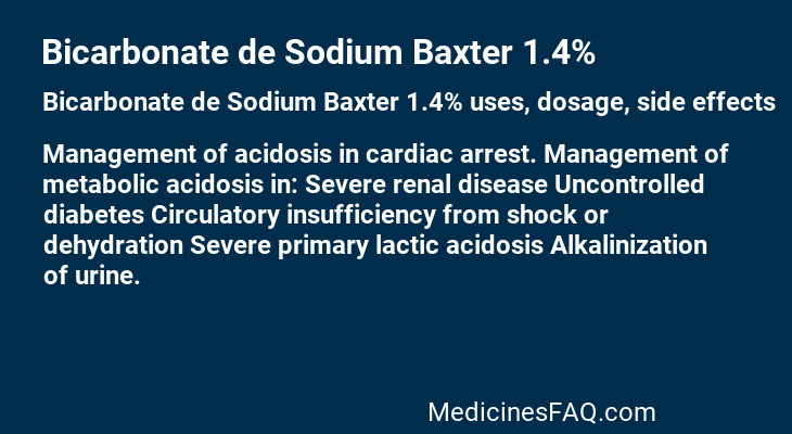 Bicarbonate de Sodium Baxter 1.4%