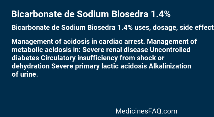 Bicarbonate de Sodium Biosedra 1.4%