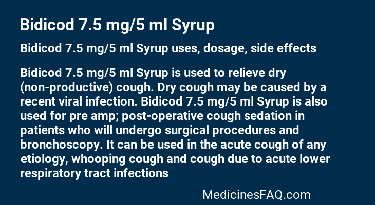 Bidicod 7.5 mg/5 ml Syrup