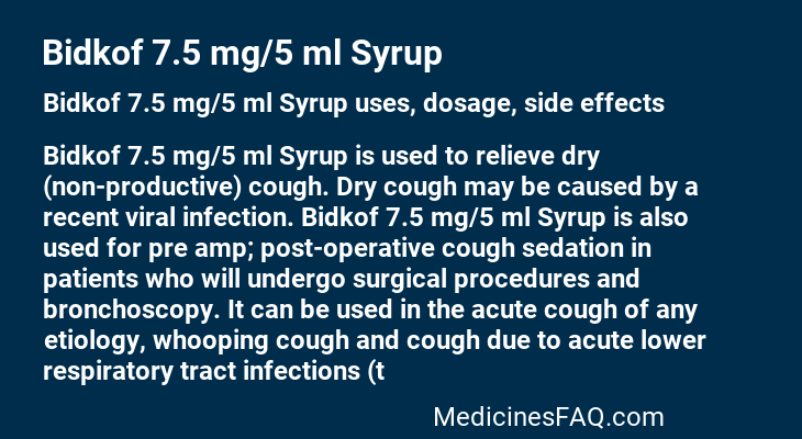 Bidkof 7.5 mg/5 ml Syrup