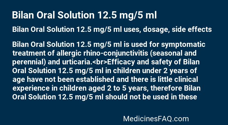 Bilan Oral Solution 12.5 mg/5 ml