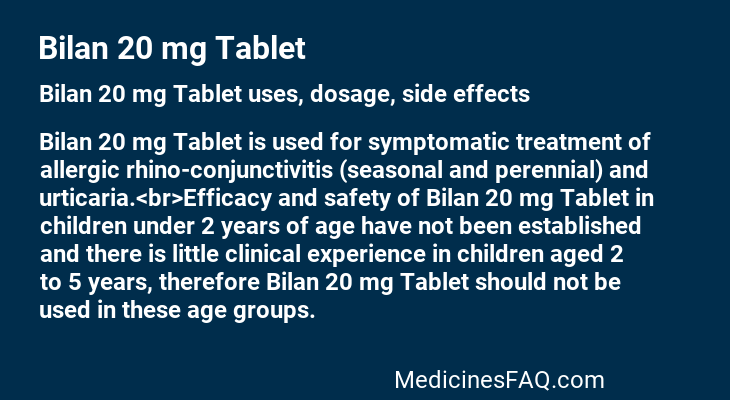 Bilan 20 mg Tablet