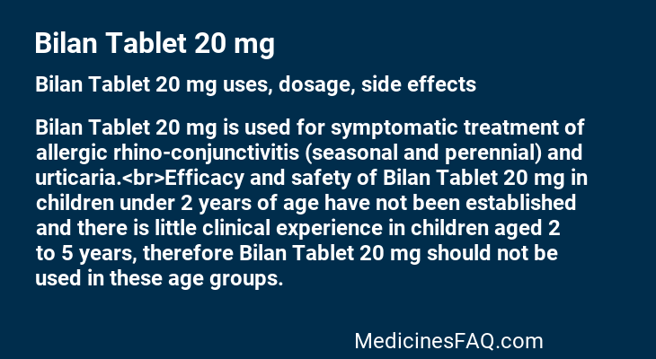 Bilan Tablet 20 mg