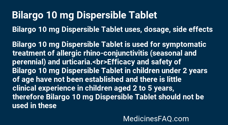 Bilargo 10 mg Dispersible Tablet