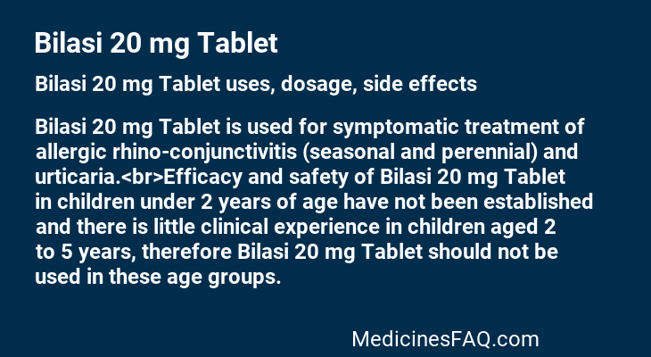 Bilasi 20 mg Tablet