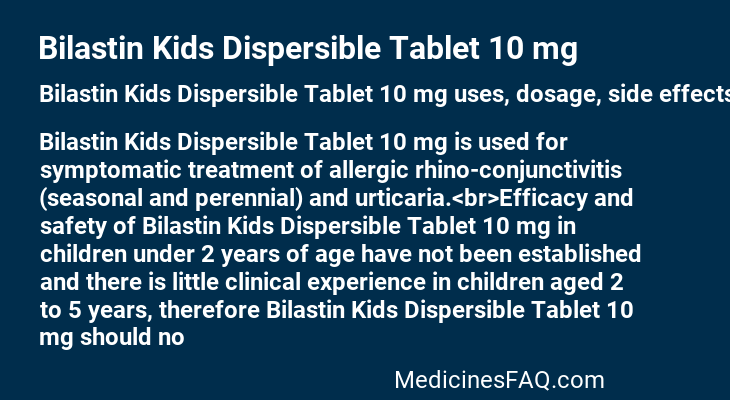Bilastin Kids Dispersible Tablet 10 mg