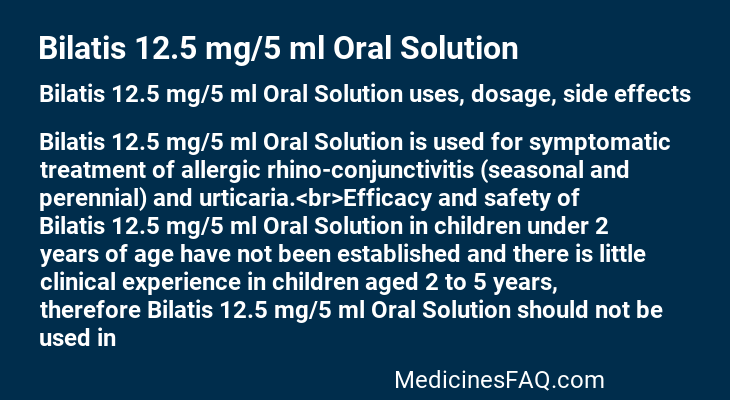 Bilatis 12.5 mg/5 ml Oral Solution