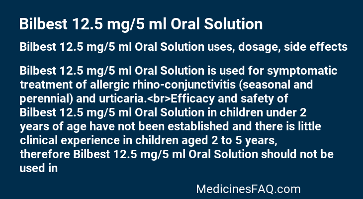 Bilbest 12.5 mg/5 ml Oral Solution