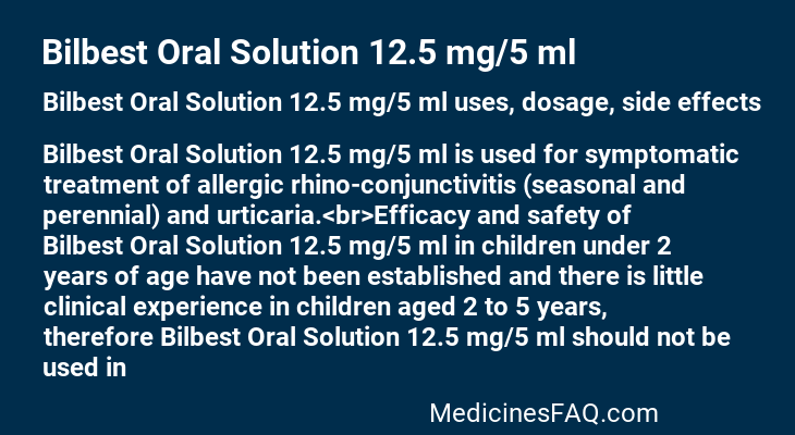Bilbest Oral Solution 12.5 mg/5 ml