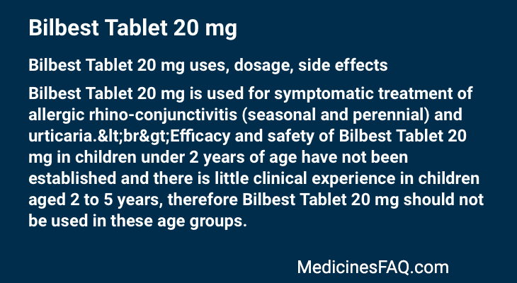 Bilbest Tablet 20 mg