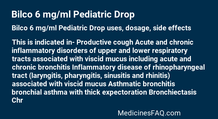 Bilco 6 mg/ml Pediatric Drop