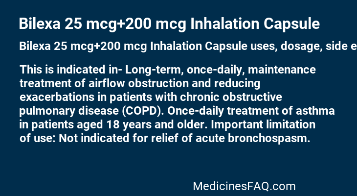 Bilexa 25 mcg+200 mcg Inhalation Capsule